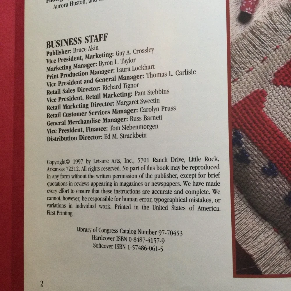 Vintage hardcover cross stitching book.yr 1997 .